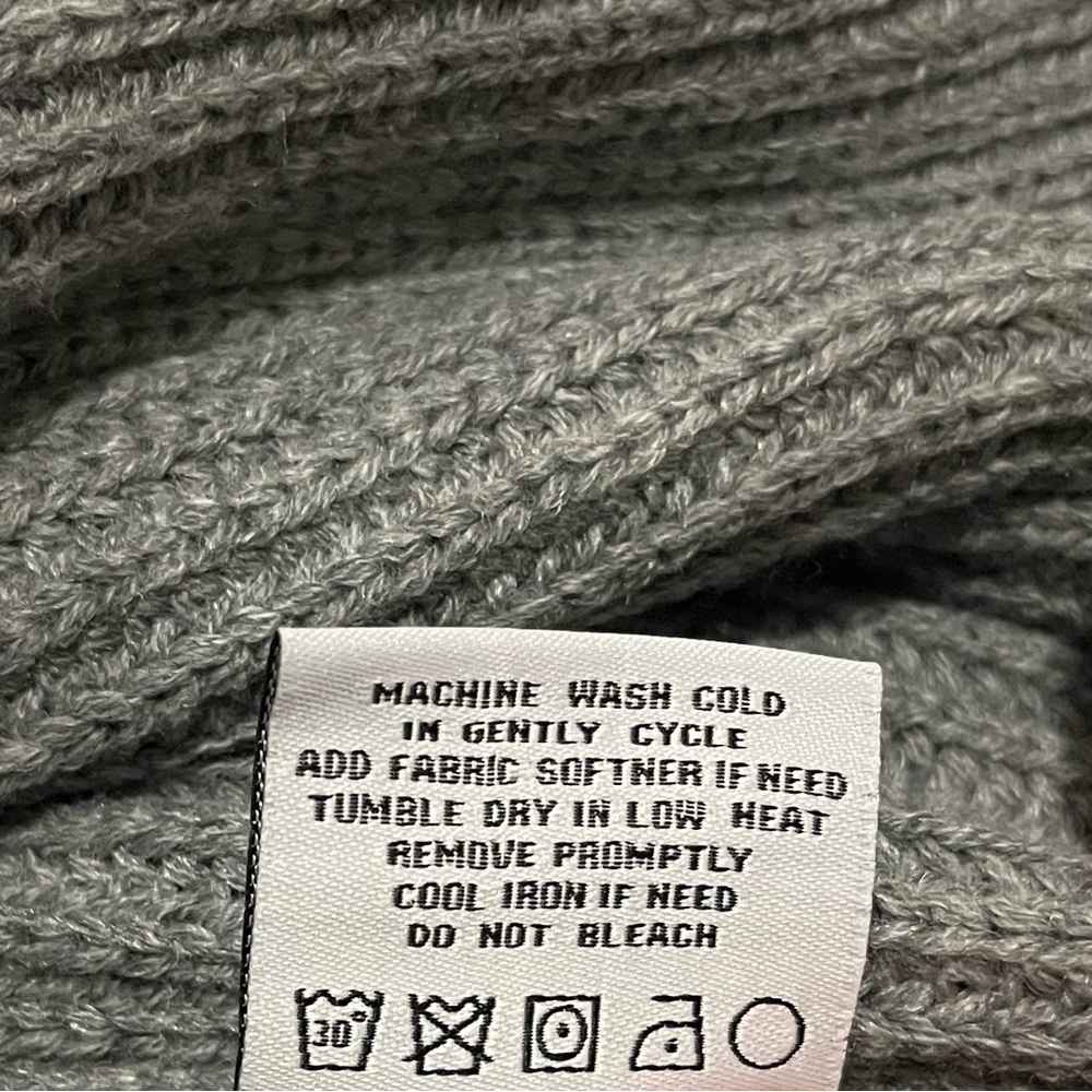 SOLD! THE BEACH PEOPLE Gray Twin Palms Chunky Knit Open Front Cardigan XL/2XL - Picture 11 of 16